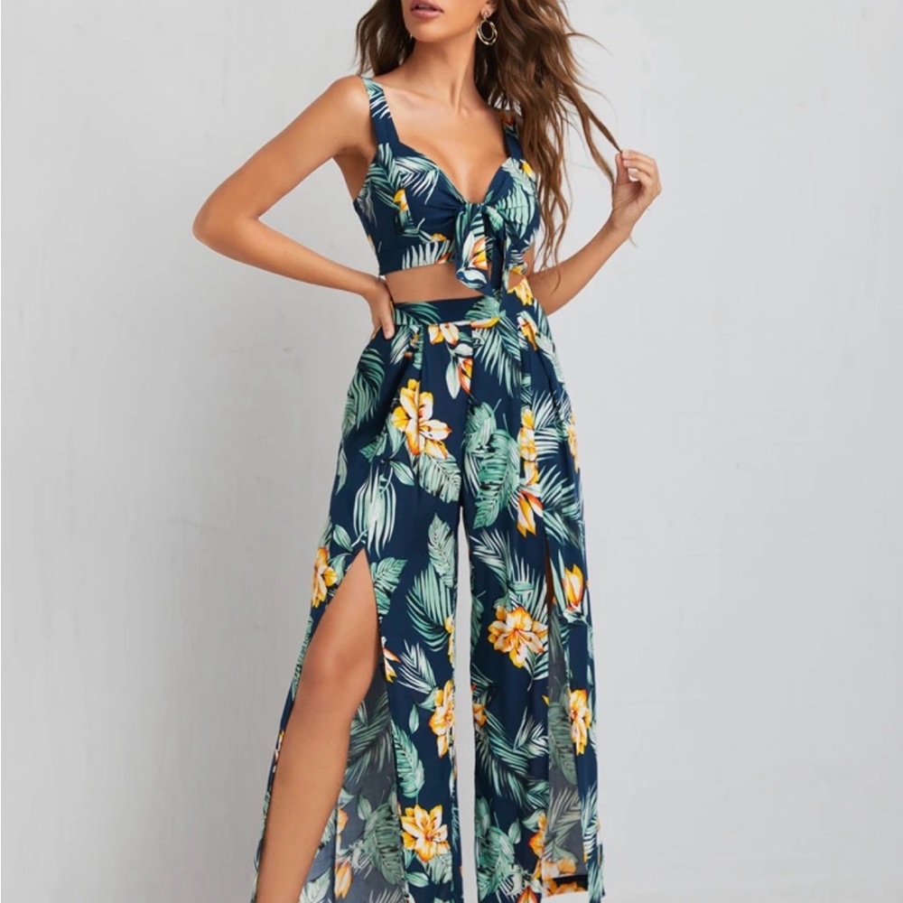 Floral Navy Jumpsuit